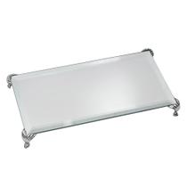 Bandeja Espelhada Bisotada Pés Sala Lavabo Banheiro 20x12,5
