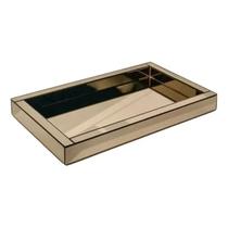 Bandeja Espelhada Bronze 40x20 cm Decorativa para Sala, Bar e Lavabo