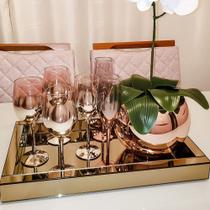 Bandeja Espelhada Bronze Bar Decorativa Tamanho 30x50 Cm