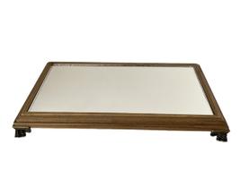 Bandeja Espelhada de Madeira Envernizada - Retangular para Lavabo / Bar / Sala