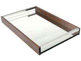 Bandeja Espelhada de Madeira para Servir Retangular Woodart Naturals 30x45cm