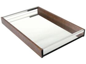 Bandeja Espelhada de Madeira para Servir Retangular Woodart Naturals 30x45cm