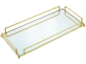 Bandeja Espelhada de Metal Decorativa Wolff Casa 60912 16,5x34,5cm
