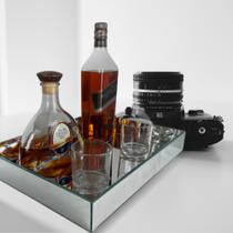Bandeja Espelhada Decoração Sala Jantar Bebidas Bar Café 30x20cm de Mesa Luxo Bandeja Espelhada Decoração Sala Jantar Bebidas Bar Café 30x20cm de Mesa Luxo