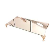 Bandeja Espelhada Decorativa 24cmX12cm Espelhada Com Pezinhos De Metal Bandeja Espelhada Decorativa 24cmX12cm Espelhada Com Pezinhos De Metal
