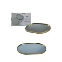 Bandeja Espelhada Decorativa Aparador Lavabo Banheiro Dourada Bandeja Espelhada Decorativa Aparador Lavabo Banheiro Dourada