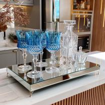 Bandeja Espelhada Decorativa Base Flutuante S/Borda Com Pés Metálicos 30x50 Cm Bandeja Espelhada Decorativa Base Flutuante S/Borda Com Pés Metálicos 30x50 Cm