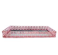 Bandeja Espelhada Decorativa Colonial Rosé Lavabo Sala 20x10 - Flash