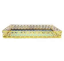 Bandeja Espelhada Decorativa Moderna Gold Lavabo Sala 20x10 - Flash
