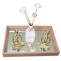 Bandeja Espelhada Decorativa Retangular 23x33cm