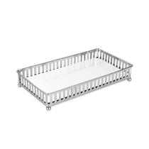 Bandeja Espelhada Decorativa Retangular Cor Prata Requinte