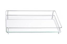 Bandeja espelhada Fence 10 x 20 cm de vidro Hara 1601