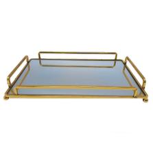 Bandeja Espelhada Gold Elegance Decorativa Lavabo Sala 26x15 - Flash