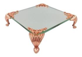 Bandeja Espelhada Itália Com Detalhe Rose Lavabo 10x10