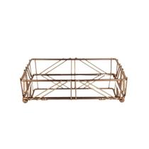 Bandeja Espelhada Metal Decorativa Lavabo Banheiro Rose Gold