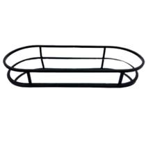 Bandeja Espelhada Oval Metal Preto Multiuso 40x20cm