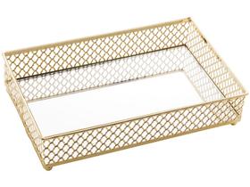 Bandeja Espelhada para Servir e Decorar Retangular - House Barcelona 13x5x21cm