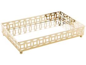 Bandeja Espelhada para Servir e Decorar Retangular - House Singapura 13x4x21cm Bandeja Espelhada para Servir e Decorar Retangular - House Singapura 13x4x21cm