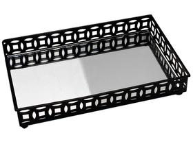 Bandeja Espelhada para Servir e Decorar Retangular - House Singapura 13x4x21cm Bandeja Espelhada para Servir e Decorar Retangular - House Singapura 13x4x21cm