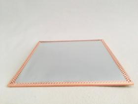 Bandeja Espelhada Quadrada Rosé 20cm X 20cm