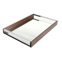 Bandeja Espelhada Retangular Em Madeira Naturals Woodart 45x30cm Wolff
