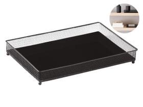 Bandeja Espelhada Retangular Em Metal Telada Vazada Multiuso Bandeja Espelhada Retangular Em Metal Telada Vazada Multiuso