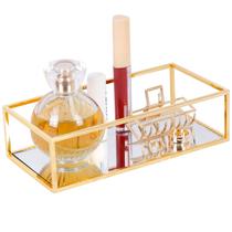 Bandeja Espelhada Retangular Metal Decoração Lavabo Quarto Dourada 23x16cm Alira Home Bandeja Espelhada Retangular Metal Decoração Lavabo Quarto Dourada 23x16cm Alira Home