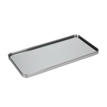 Bandeja espelhada retangular prata 40x20cm hauskraft