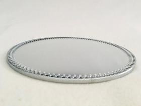 Bandeja Espelho Redonda Prata Edges 15cm