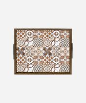 Bandeja Estampada 30X37 - Azulejo Bege