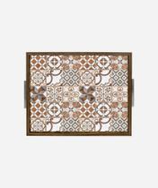 Bandeja Estampada 30X37 - Azulejo Bege