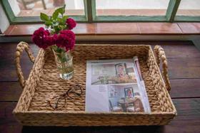 Bandeja Fibra Natural Jacinto de Água 36X56X8Cm Rafimex