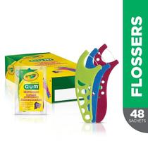 Bandeja Fio Dental Infantil com Haste Flossers Crayola 48 Saches