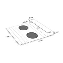 Bandeja Flexível Com Porta Controle Em Mdf 3Mm Linho Cinza