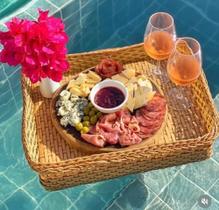 Bandeja Flutuante Artesanal para Piscina e Praia Vime Natural Bandeja Flutuante Artesanal para Piscina e Praia Vime Natural