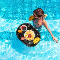 Bandeja flutuante para piscina SERABETTO Deluxe Oval com 4 porta-copos