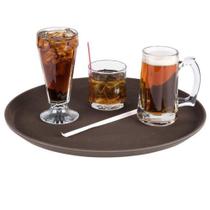 Bandeja garcom 40cm preta redonda profissional antiderrapante luxo - Gimp