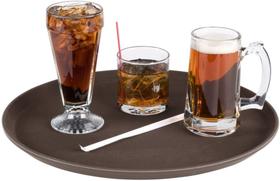 Bandeja garcom 40cm preta redonda profissional antiderrapante luxo - Gimp