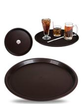 Bandeja Garçom Redonda 35cm Para Servir Antiderrapante Emborrachada Profissional