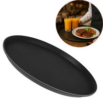 Bandeja Garçom Redonda 35cm Para Servir Antiderrapante Emborrachada Profissional Unitermi