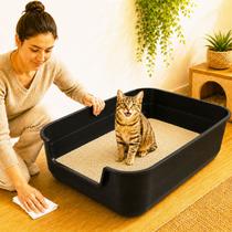 Bandeja Gato Higienica Jumbox Preto Areia Caixa 62X50cm G