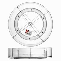 BANDEJA GIRATORIA C/ DIVISÓRIAS REMOVÍVEIS 26,5X6,5CM Transparente
