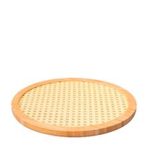 Bandeja Giratória de Bambu com Palha 30CM - Oikos