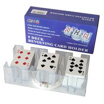 Bandeja giratória de cartas de baralho DNB 9 Deck Plastic Canastra Holder Bandeja giratória de cartas de baralho DNB 9 Deck Plastic Canastra Holder