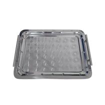 Bandeja Grande c/ Alças Grande Retangular Servir Café Inox