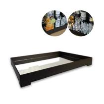 Bandeja Grande Espelhada Moderna Decorativa Sala Jantar Bar Bebidas Cor Marrom Tabaco