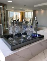 Bandeja Grande Espelho Fumê Decoração Sala Barzinho 60X30