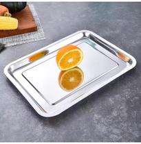 Bandeja Grande Inox Rasa 36x27cm Travessa Restaurante Servir