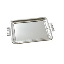 Bandeja Grande Lisa Retangular Com Alças Servir Café Chá Inox