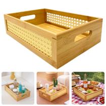 Bandeja Grande Pequena Cesta De Bambu Oval Palha Rattan Servir Decorar Café Da Manhã Bandeja Grande Pequena Cesta De Bambu Oval Palha Rattan Servir Decorar Café Da Manhã